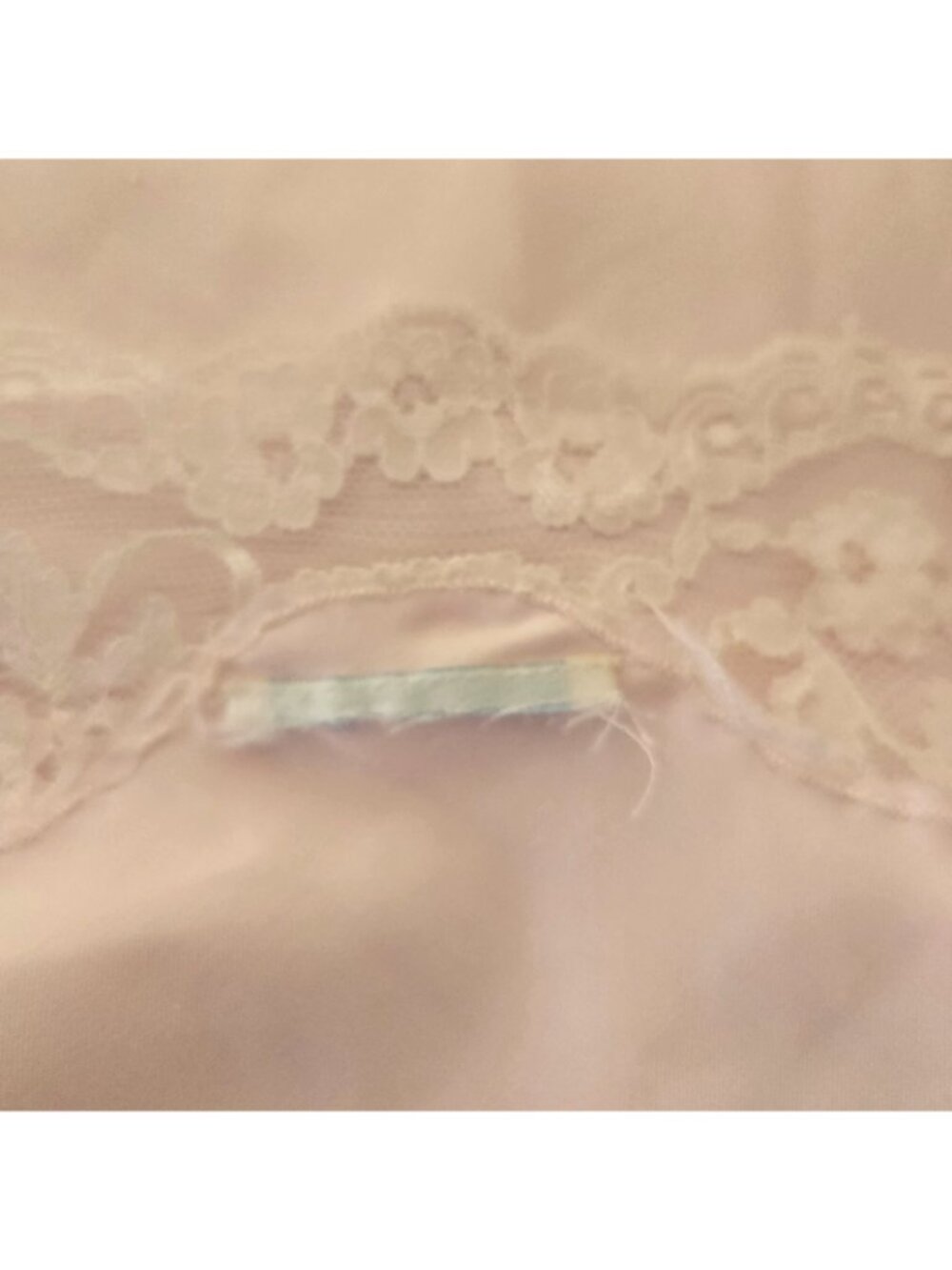 Vintage Chemise Nightgown Slip Blush Pink Satin Floral Lace Trim Womens Sz Small - Picture 10 of 12